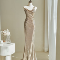 Gold Prom Dress, Mermaid Prom Dress, Sequined Prom Dress with Off Shoulder Straps, Long Prom Dress with Sweethear Neckline, Evening Dress - Thumbnail 6