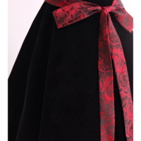 Fairy black velvet bridesmaid dress, long evening gown, unique neckline design lace element ball gown - Thumbnail 3