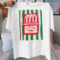 Canned Sardines Stripe Printed Tee - Thumbnail 1
