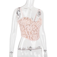 Lace hot girl tank top fishnet top - Thumbnail 1