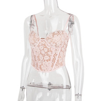 Lace hot girl tank top fishnet top - Thumbnail 2