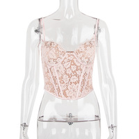 Lace hot girl tank top fishnet top - Thumbnail 3