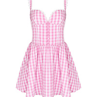 Wear a plaid waist halter dress - Thumbnail 1