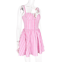 Wear a plaid waist halter dress - Thumbnail 4