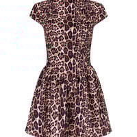 Sexy leopard print backless dress for women sweet and spicy style A-line skirt - Thumbnail 1