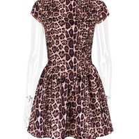 Sexy leopard print backless dress for women sweet and spicy style A-line skirt - Thumbnail 5