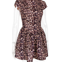 Sexy leopard print backless dress for women sweet and spicy style A-line skirt - Thumbnail 6
