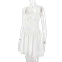 Lace splicing slim backless ballet skirt short skirt hot girl sexy suspender dress - Thumbnail 4