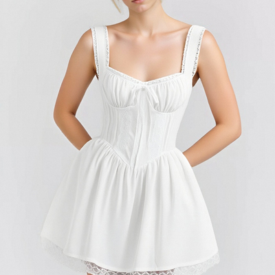 Lace splicing slim backless ballet skirt short skirt hot girl sexy suspender dress