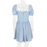 Puff Sleeve Square Neck Dress Corset Princess Dress Two-Piece Set - Thumbnail 4