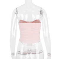 Mesh hot girl tube top with exposed waist sexy fishbone bra - Thumbnail 2