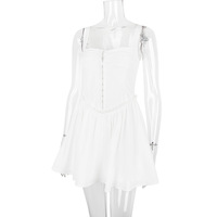 summer white suspender skirt dress - Thumbnail 1