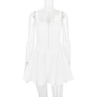 summer white suspender skirt dress - Thumbnail 4