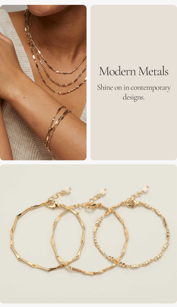 Minimalist Essentials Bracelet Set - Goldtone - FINAL SALE