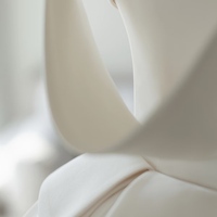 Modern Satin Wedding Dress, Clean A-Line Bridal Gown with Corset Bodice and Ribbon Straps, Simple Elegant City Dress - Thumbnail 6