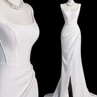 Elegant Strapless Ivory Gown , Perfect for Formal Events, Prom Dress, Evening Dress, Mermaid Prom Dress with Slit - Thumbnail 5