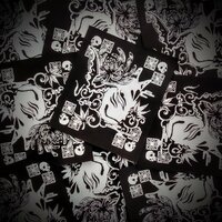 Fox Mask with Chrysanthemum, Bats & Skulls Japanese Goth Sew-on Patches - Thumbnail 4