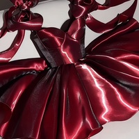 Burgundy Wedding Receiption Dress Homecoming Dress HOCO Dress Homecoming Dress Short Prom Dress Short Formal Party Dress - Thumbnail 6