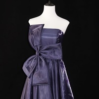 Burgundy Beaded Velvet Prom Dress with Spaghetti strap, Mid Long Evening Dress, Wedding Dress, Handmade Bridesmaid Dress, Evening Dress - Thumbnail 4