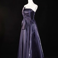 Burgundy Beaded Velvet Prom Dress with Spaghetti strap, Mid Long Evening Dress, Wedding Dress, Handmade Bridesmaid Dress, Evening Dress - Thumbnail 5