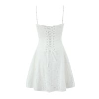 First Love Little White Dress Lace Embroidery Pure Desire One-Shoulder Dress - Thumbnail 2