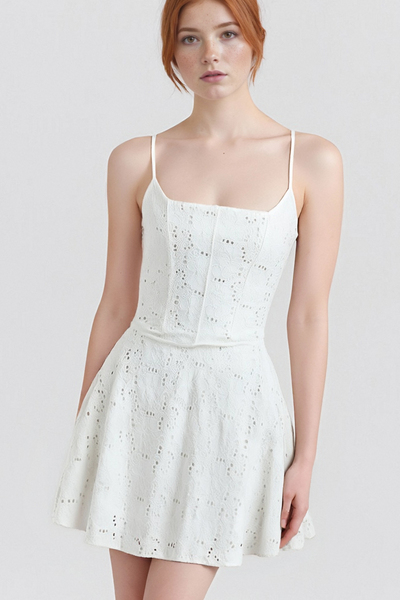 First Love Little White Dress Lace Embroidery Pure Desire One-Shoulder Dress