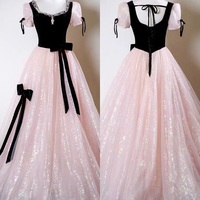 Pink off Short Sleeves Evening Dress with Beading, Elegant Tulle Prom Gown,Custom Size Formal Party Dress, Wedding Guest Bridesmaid Outfit  - Thumbnail 5