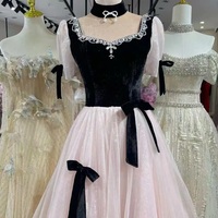 Pink off Short Sleeves Evening Dress with Beading, Elegant Tulle Prom Gown,Custom Size Formal Party Dress, Wedding Guest Bridesmaid Outfit  - Thumbnail 7