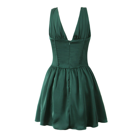green emerald velvet dress Millà Women's Emerald Tulle Maxi Dress with A Corset Busti - Green