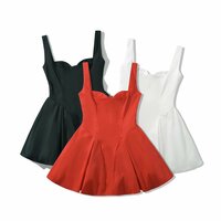 Sexy red satin three-layer three-dimensional steel ring lace splicing puffy dress - Thumbnail 3