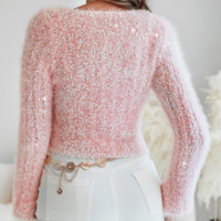 Fashion Pink Long Sleeve Sweater - Thumbnail 3