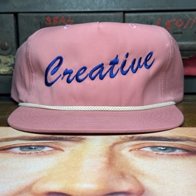 Creative salmon w/ blue stitch snapback hat 