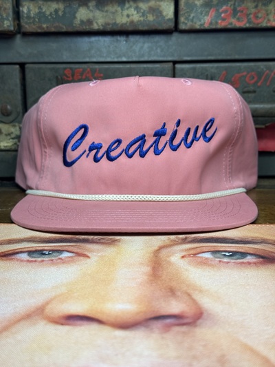 CREATIVE salmon w/ blue stitch SnapBack hat 