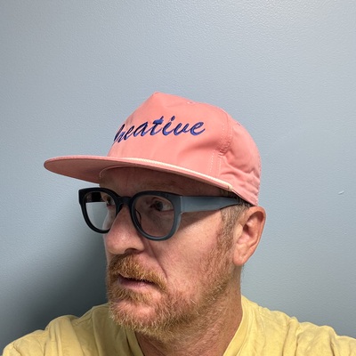 Creative salmon w/ blue stitch snapback hat 