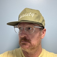 ANXIETY green w/ white stitch SnapBack hat  - Thumbnail 1