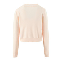 Heavy Flower Embroidery Knit Sweater Top Coat - Thumbnail 2