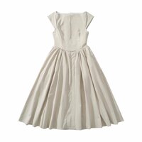 Women's retro round neck sleeveless vest dress with backless mid-length dress - Thumbnail 2