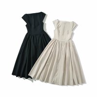 Women's retro round neck sleeveless vest dress with backless mid-length dress - Thumbnail 6