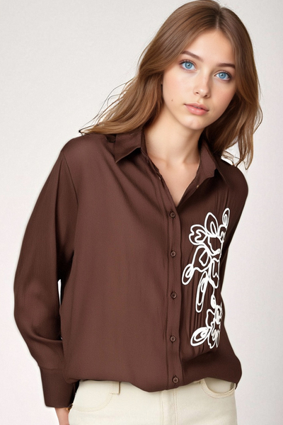 Fashionable floral textured shirt top