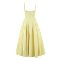 Princess dress elegant mesh long yellow dress with double layer - Thumbnail 1