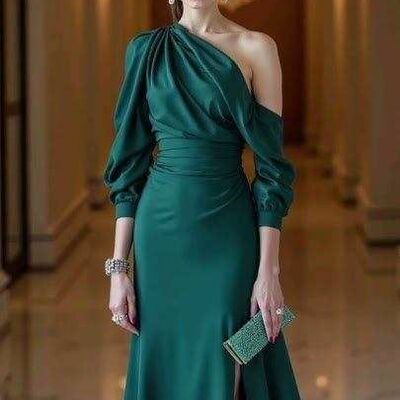 Elegant sheath emerald green mother of the bride/ groom dresses formal evening gown