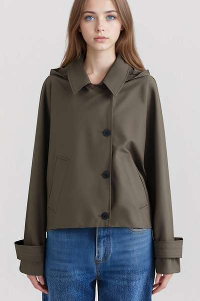 Loose casual hooded waterproof windbreaker versatile coat jacket