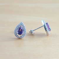 BOXED GIFT SET/Sterling Silver Amethyst Pendant & Chain/Amethyst Necklace/Amethyst Jewellery/Amethyst Earrings/UK - Thumbnail 5