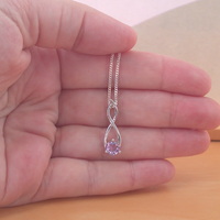 BOXED GIFT/Amethyst Twist Pendant & 18" Sterling Silver Chain/Amethyst Necklace/Amethyst Jewellery/Amethyst Jewelery/February Birthstone/UK - Thumbnail 3