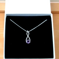 BOXED GIFT/Amethyst Twist Pendant & 18" Sterling Silver Chain/Amethyst Necklace/Amethyst Jewellery/Amethyst Jewelery/February Birthstone/UK - Thumbnail 7