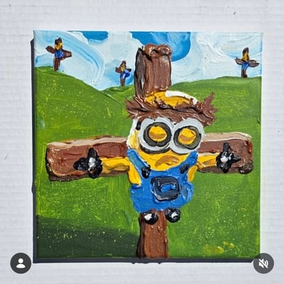 Study by a figure at the base of the grucifixion 