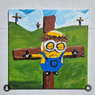 Study by a figure at the base of the Grucifixion 