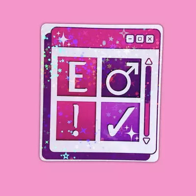 Ao3 archive warnings sticker | clear glossy or holographic star | 3" vinyl