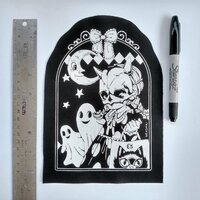 Trick or Treat Girl & Ghosts Kawaii Punk Sew-on Patches - Thumbnail 1