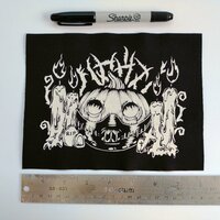 Jack-o-Lantern with Hannibal Mask Horror Sew-on Patches - Thumbnail 1